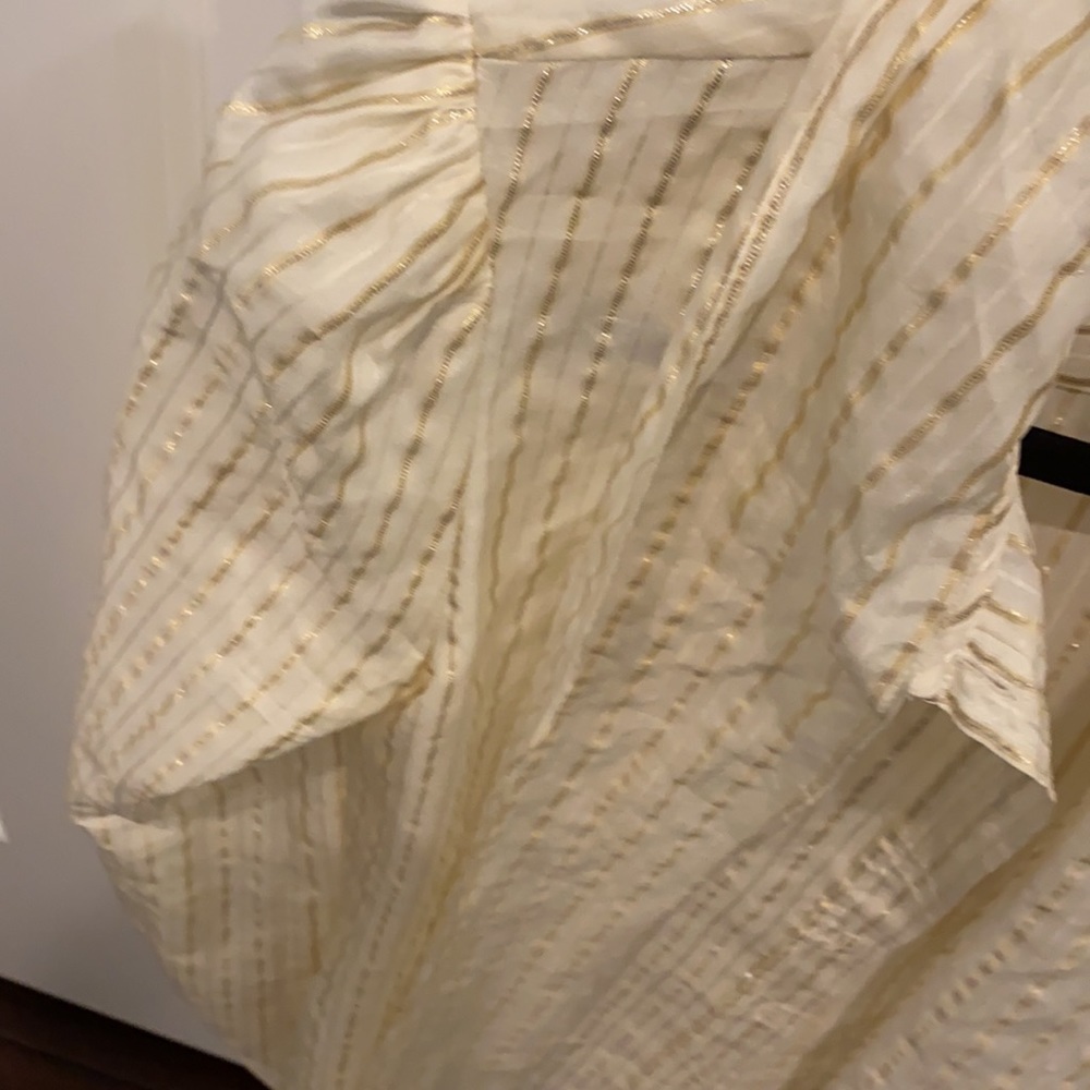 Rachel Zoe button down puff shoulder top - Picture 2 of 3